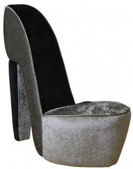 Excitement Graphite Fabric Modern Stylish High-Heel Shoe Chair [PMCC-SC-Graphite]