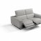 Augusto Power Reclining Sofa in Light Grey Leather by Whiteline