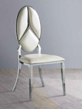 Cyrene Dining Chair DN00930 Set of 2 in Beige PU by Acme [AMDC-DN00930 Cyrene]