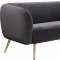 Harlow Sofa 685 in Grey Velvet Fabric by Meridian w/Options