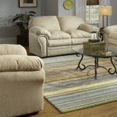 Buff or Brown Microfiber Classic Sofa & Loveseat Set w/Soft Seat