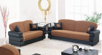 Two-Tone Chocolate Brown & Black Modern Convertible Sofa Bed [MYSB-Dayton]