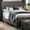 Elista Upholstered Bed & Bench 5873 in Gray Tweed by Homelegance