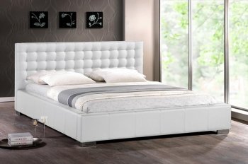 Madison Platform Bed in White Faux Leather - Wholesale Interiors [WIB-Madison White]