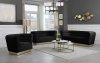 Bellini Sofa 669 in Black Velvet Fabric by Meridian w/Options