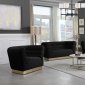 Bellini Sofa 669 in Black Velvet Fabric by Meridian w/Options