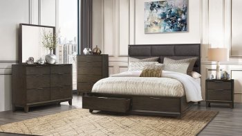 Willow Bedroom Gray Oak & Chocolate Glitter by Global w/Options [GFBS-Willow]