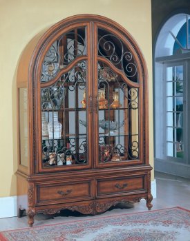 Antique Style Walnut Finish Grand Manor Granada Collector's Cabi [PHCR-GRANADA]