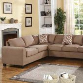 56005 Dannis Reversible Sectional Sofa Saddle Microfiber by Acme