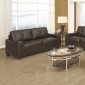 Jasmine Sofa & Loveseat Set in Brown Bonded Leather Match 502731