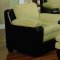 Beige Microfiber Modern Living Room W/Double Cushioned Seats