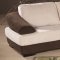 Two-Tone Beige & Brown Chenille Fabric Modern Sectional Sofa