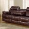 Demmi Reclining Sofa in Brown Bonded Leather w/Optional Items