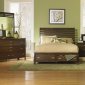 Rustic Espresso Finish Stylish Bed w/Optional Storage Footboard