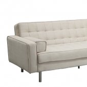 Premium Off White Fabric Modern Convertible Sofa Bed