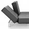 Black Leatherette Modern Convertible Sofa Bed with Folding Arms