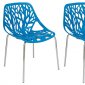 Asbury Set of 4 Dining Chairs AC16BU in Blue by LeisureMod