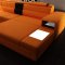 Polaris Mini Sectional Sofa in Orange Bonded Leather by VIG