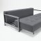 Classic Black Fabric Modern Convertible Sofa Bed w/Hardwood Arms