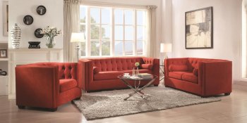 Cairns 504907 Sofa in Crimson Fabric by Coaster w/Options [CRS-504907 Cairns]