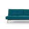 Splitback Eik Sofa Bed w/Arms in Aqua by Innovation w/Brass Legs