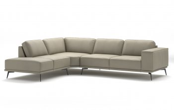 Manhattan Sectional Sofa in Off-White Leather by ESF [EFSS-Manhattan Off-White]