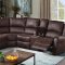 Milano U2197 Motion Sectional Sofa in Chocolate by Global