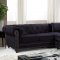 Sabrina Sectional Sofa 667 in Black Velvet Fabric by Meridian