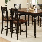 Black & Walnut Counter Height Dinette Table w/Optional Chairs