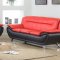 1073 Sofa in Red & Black Faux Leather w/Options