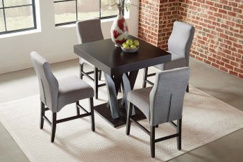 Lampton 5Pc Counter Ht Dining Set 100523 in Cappuccino - Coaster [CRDS-100523-Lampton]