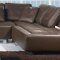 Brown Bonded Leather Modern Sectional Sofa w/Steel Legs