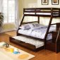 CM-BK611EX Ellington Twin/Full Bunk Bed in Dark Walnut w/Options