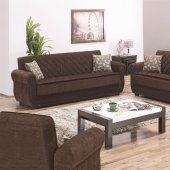 Kubo Sectional Sofa in Andre Dark Brown Fabric by Istikbal