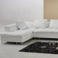 White Leather Modern Sectional Sofa w/Metal Legs