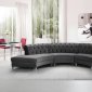 Anabella Sectional Sofa 697 3Pc Grey Velvet Fabric by Meridian