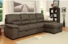 Alcester Sectional Sofa CM6908BR in Brown Faux-Nubuck Fabric