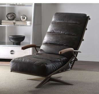 Ekin Accent Chair 59834 in Morocco Top Grain Leather by Acme