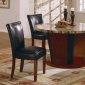 Round Genuine Marble Dining Room Furniture W/Leather Seats