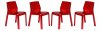 Ruffle Set of 4 Dining Chairs RC21R in Red by LeisureMod