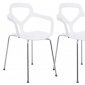 Carney Set of 4 Dining Chairs CC21W in White by LeisureMod