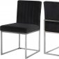 Giselle Dining Chair 779 Set of 2 Black Velvet Fabric - Meridian