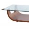 Saly Coffee Table in Walnut w/Glass Top & Options by Whiteline