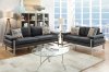 F6557 Sofa & Loveseat Set in Ash Black Fabric by Boss