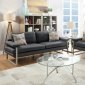 F6557 Sofa & Loveseat Set in Ash Black Fabric by Boss