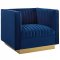 Sanguine Accent Chair in Navy Velvet by Modway