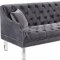 Roxy Sofa 635 in Grey Velvet Fabric by Meridian w/Options