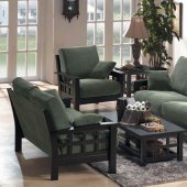 Contemporary Fabric Living Room Set with Wooden Frame