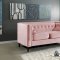 Taylor Sofa 642 in Pink Velvet Fabric by Meridian w/Options