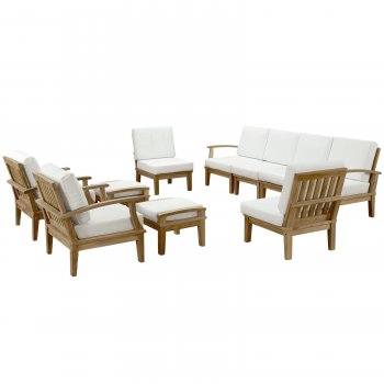 Marina Outdoor Patio 10Pc Set in Natural Solid Wood by Modway [MWOUT-EEI-1489-Marina]